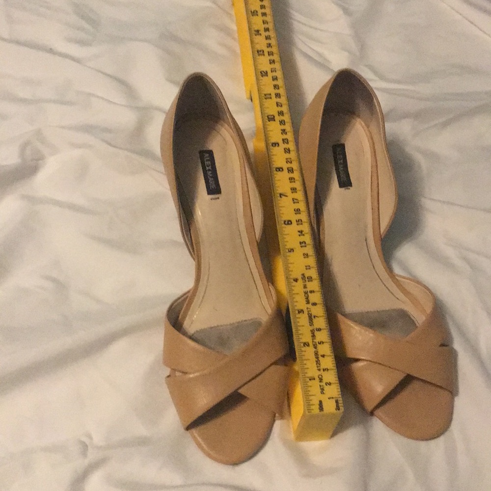 Open toe taupe heels
